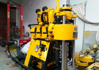 Yellow Mobile Borehole Drilling Machine / Crawler Mounted Drill Rig For Water Well
