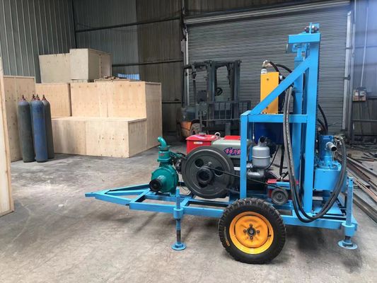 100m/150m Depth Hydraulic Water Well Drilling Rig With 2 Wheels