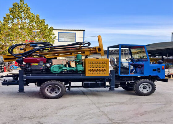 Forageuse de puits d'eau sur pneus de 200 m de profondeur avec diamètre de 300 mm