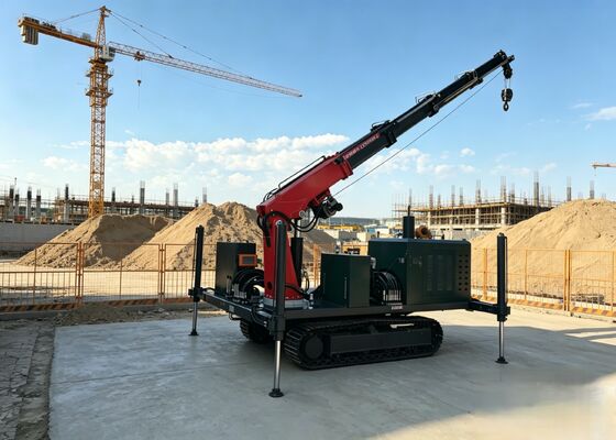 Châssis chenillé en acier de 0 à 10 tonnes avec flèche de levage rotative à 360°