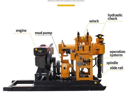 perçage bon hydraulique Rig Machine de 200M Diesel Engine Rock 15KW